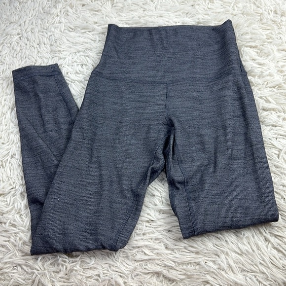 Lululemon Align Pant II 25" Mini Heathered Herringbone Heathered Black White / B - Picture 1 of 5